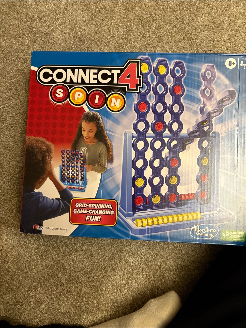 Hasbro Connect 4 Spin Board Game - Blue with Yellow & Red Discs